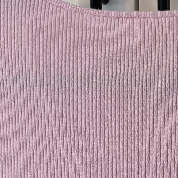 Wilfred Ribbed Baby Pink Cut-out Knit Mini Dress - Picture 13 of 14
